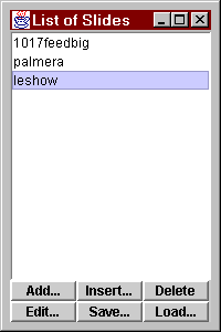 Screen Shot of SlideList Frame